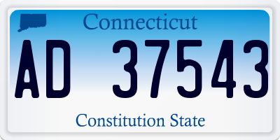 CT license plate AD37543