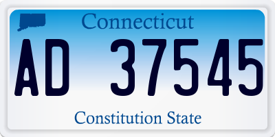 CT license plate AD37545