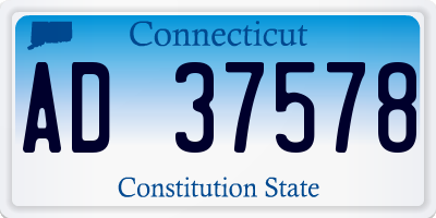 CT license plate AD37578