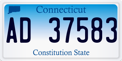 CT license plate AD37583