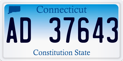 CT license plate AD37643