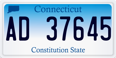 CT license plate AD37645