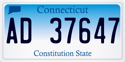 CT license plate AD37647