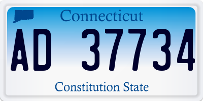 CT license plate AD37734