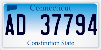 CT license plate AD37794