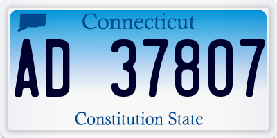 CT license plate AD37807