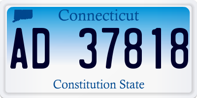 CT license plate AD37818