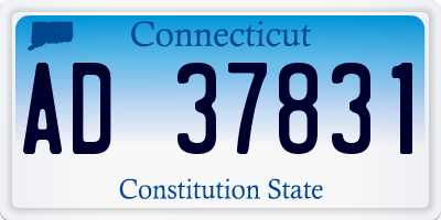 CT license plate AD37831