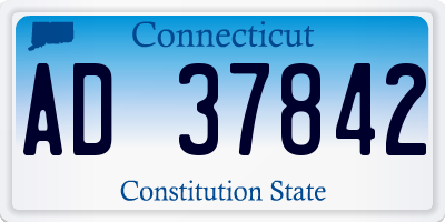 CT license plate AD37842