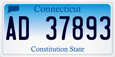 CT license plate AD37893