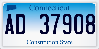 CT license plate AD37908