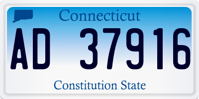 CT license plate AD37916