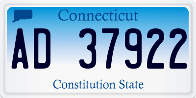 CT license plate AD37922