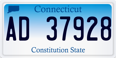 CT license plate AD37928