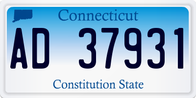 CT license plate AD37931