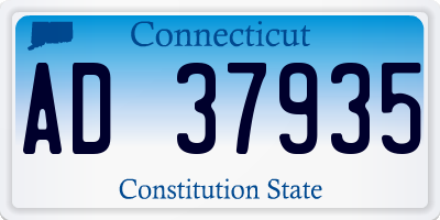 CT license plate AD37935