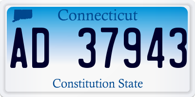 CT license plate AD37943