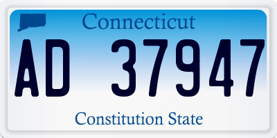 CT license plate AD37947