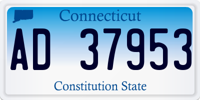 CT license plate AD37953