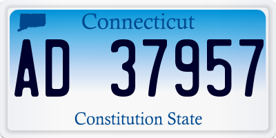CT license plate AD37957