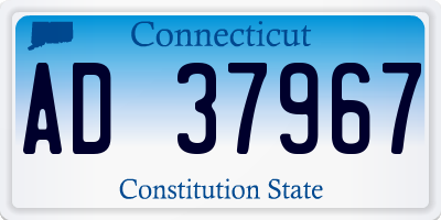 CT license plate AD37967