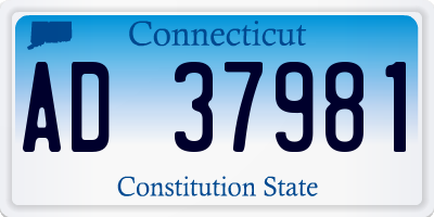 CT license plate AD37981