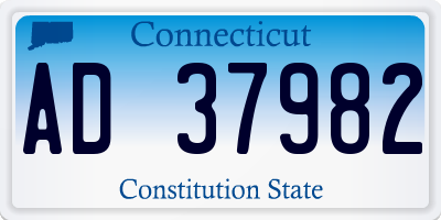 CT license plate AD37982