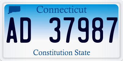 CT license plate AD37987