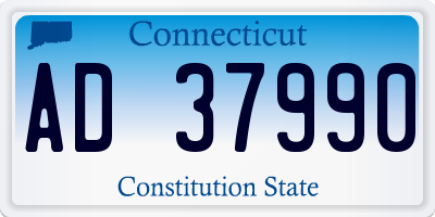 CT license plate AD37990