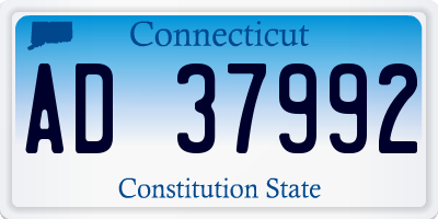 CT license plate AD37992