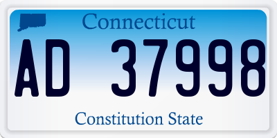 CT license plate AD37998