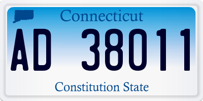 CT license plate AD38011