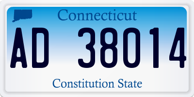 CT license plate AD38014