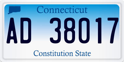 CT license plate AD38017