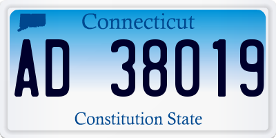 CT license plate AD38019