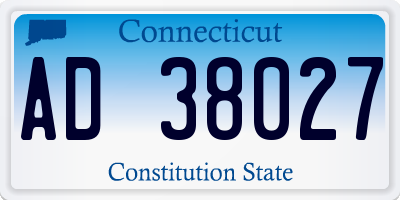 CT license plate AD38027