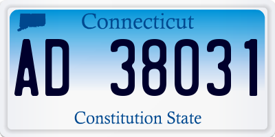 CT license plate AD38031