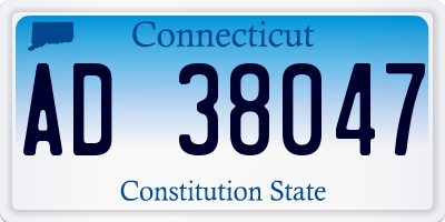 CT license plate AD38047