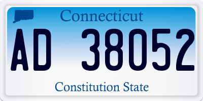 CT license plate AD38052