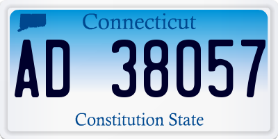 CT license plate AD38057