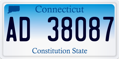 CT license plate AD38087