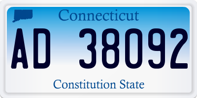 CT license plate AD38092