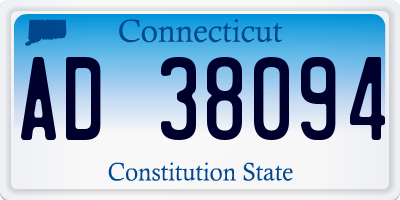 CT license plate AD38094