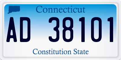 CT license plate AD38101
