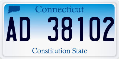 CT license plate AD38102