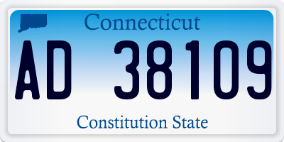 CT license plate AD38109