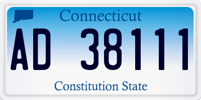 CT license plate AD38111
