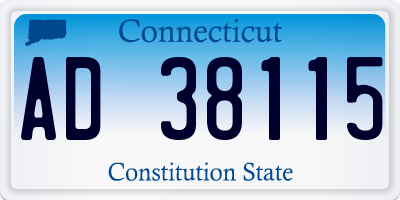 CT license plate AD38115