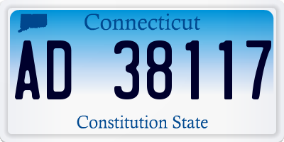 CT license plate AD38117