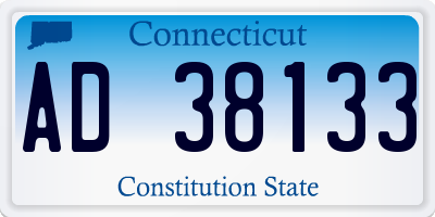 CT license plate AD38133